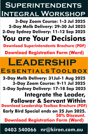 Kiron Superintendents Training and Kiron Leaderships Essentials Toolbox Training